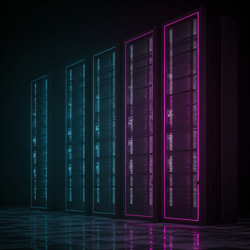Futuristic dark data center